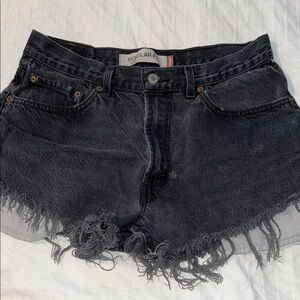 Levi's cut off  505 regular fit Women's Black Denim Shorts